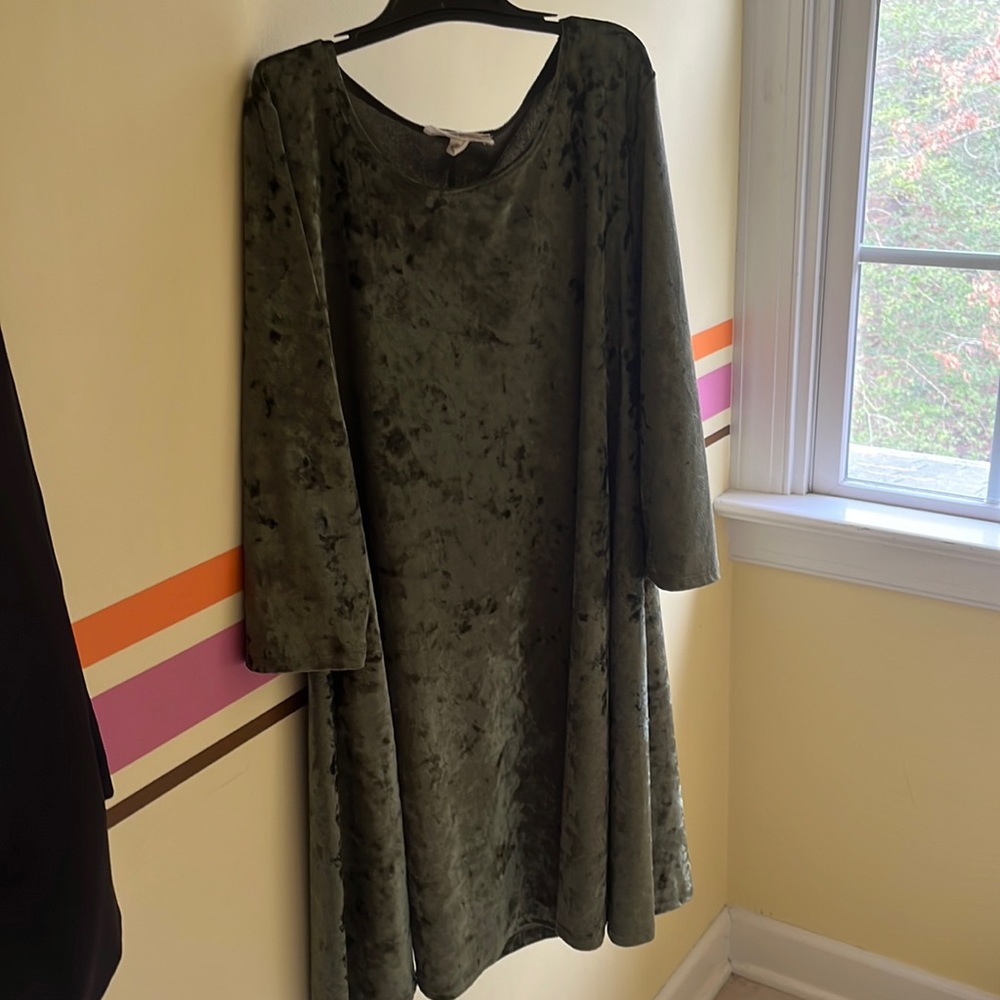Suede green dress